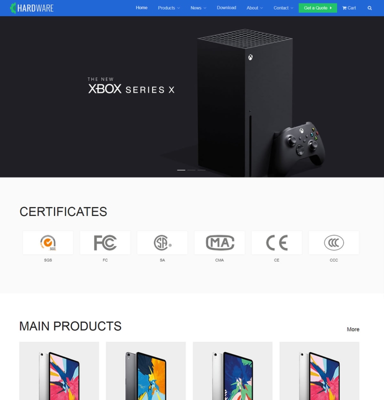 硬件设备工具类外贸建站模板